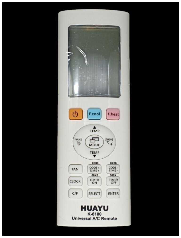 Пульт Huayu K-6100 для кондиционеров, универсальный (5000 кодов)