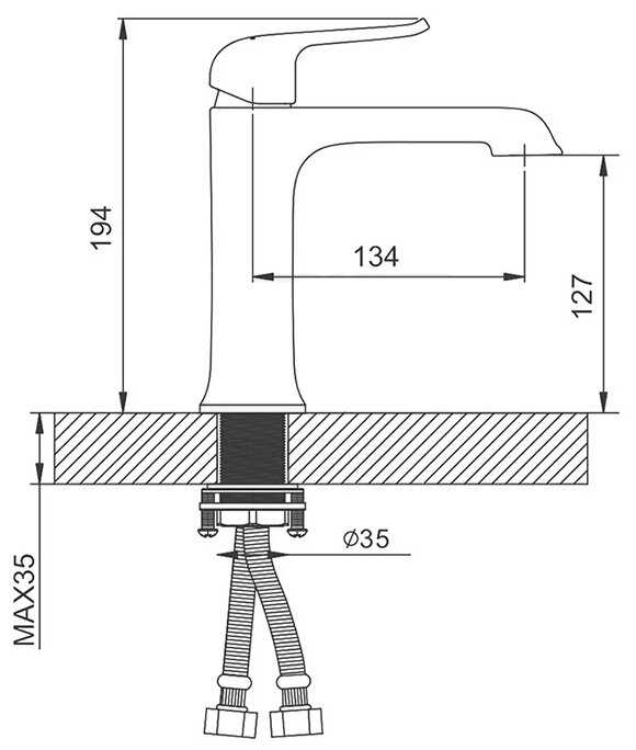 Смеситель для раковины (умывальника) Gappo G1050-8, рычажный фотография 1