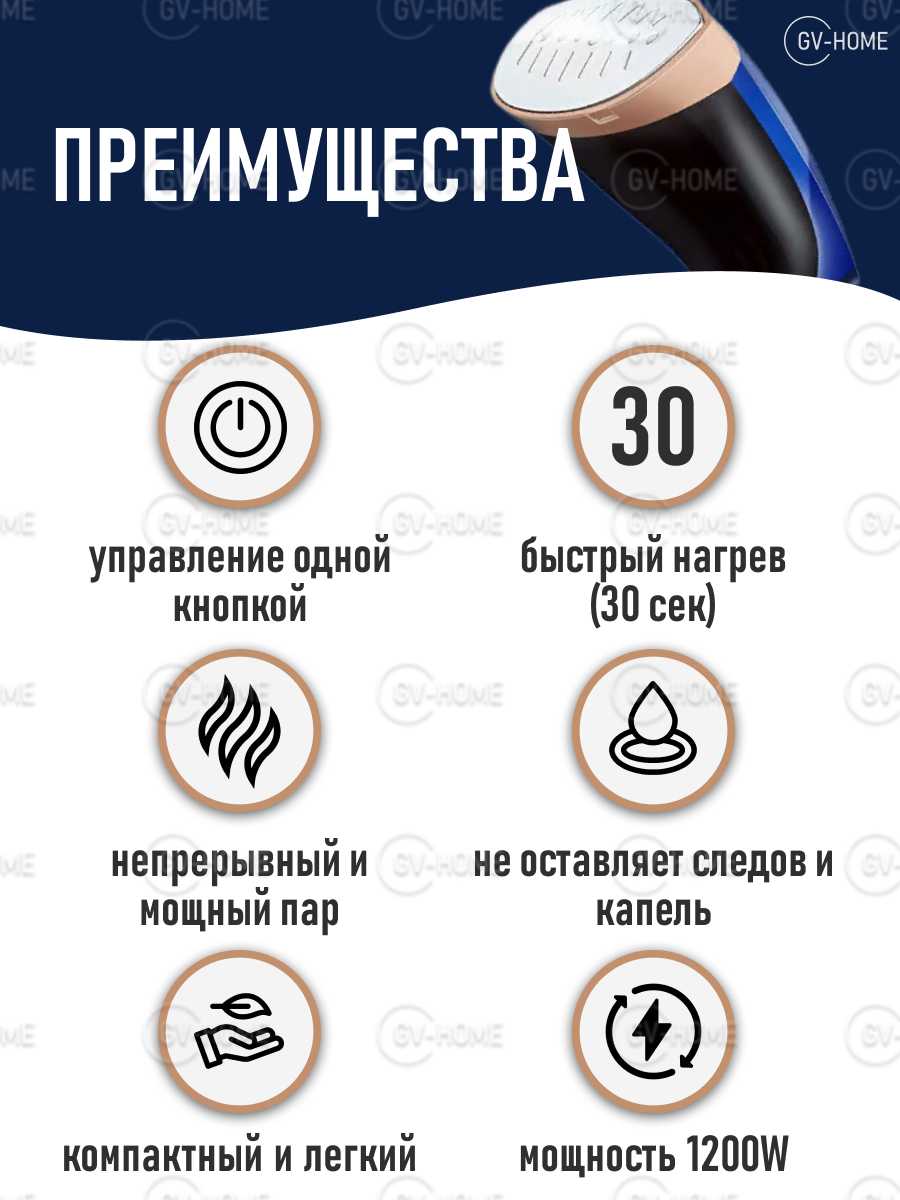 Отпариватель для одежды Вертикальный отпариватель с 3 режимами работы фотография 2