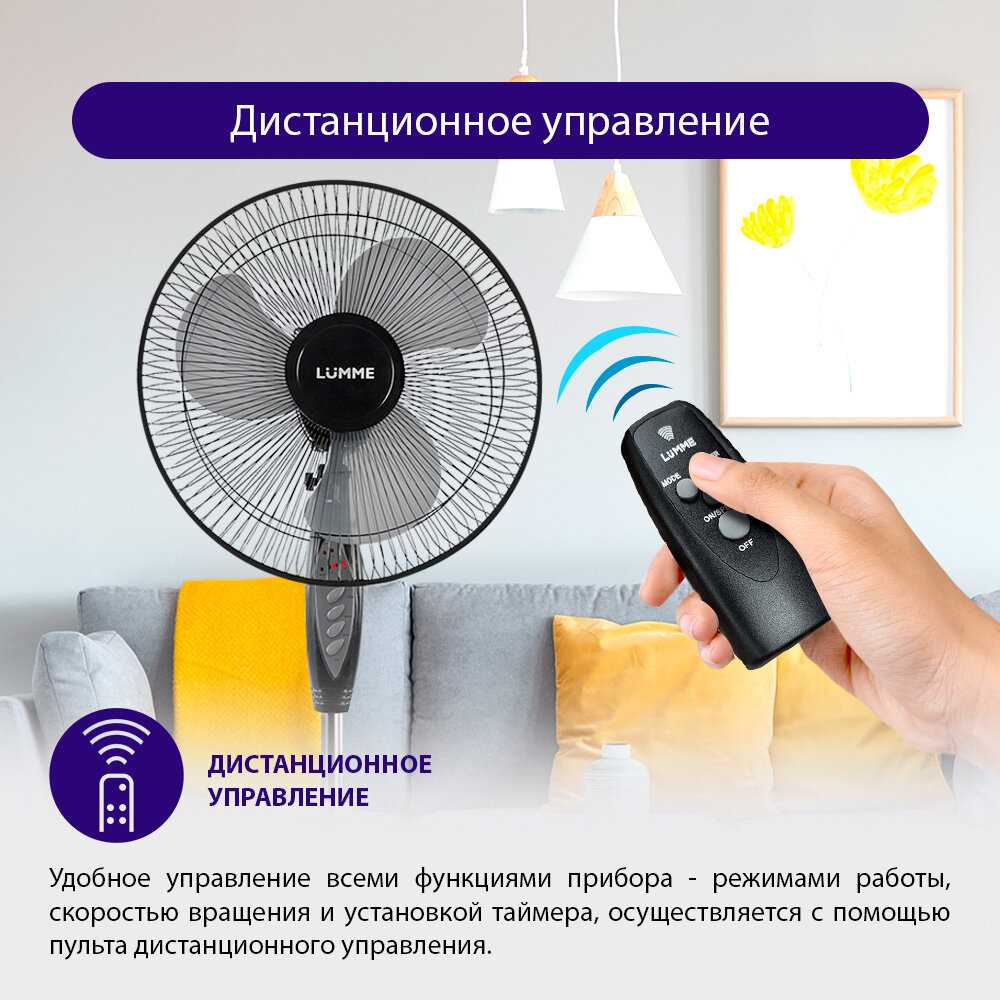 Вентилятор напольный Вентилятор напольный (3 лопасти, 40см, 50 Вт) фотография 8