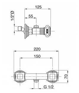 Смеситель для душа CEZARES Olimp DS-03/24-M, вентильный фотография 1