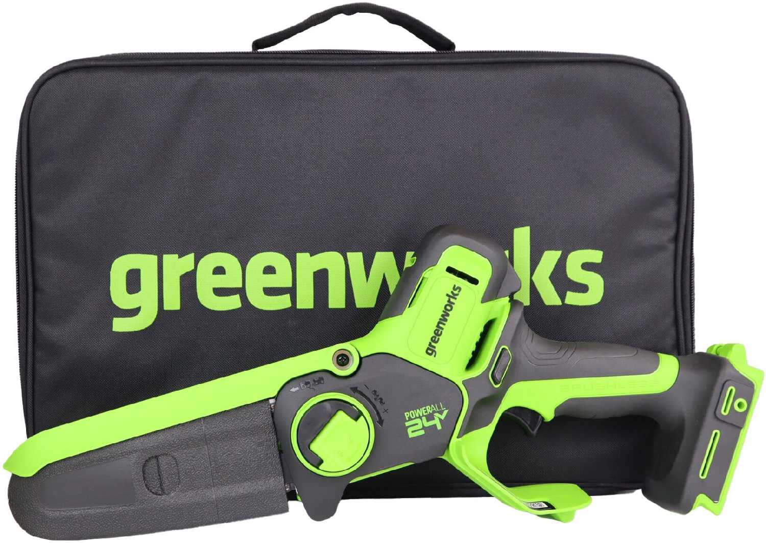 Цепная мини-пила Greenworks GD24CSMNX 24V, длина шины 15 см фотография 10