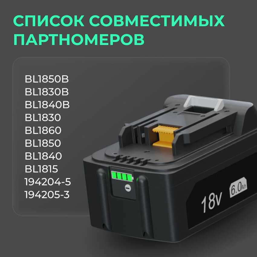 Аккумулятор Makita 18V 2.0Ah (BL1850B) фотография 19