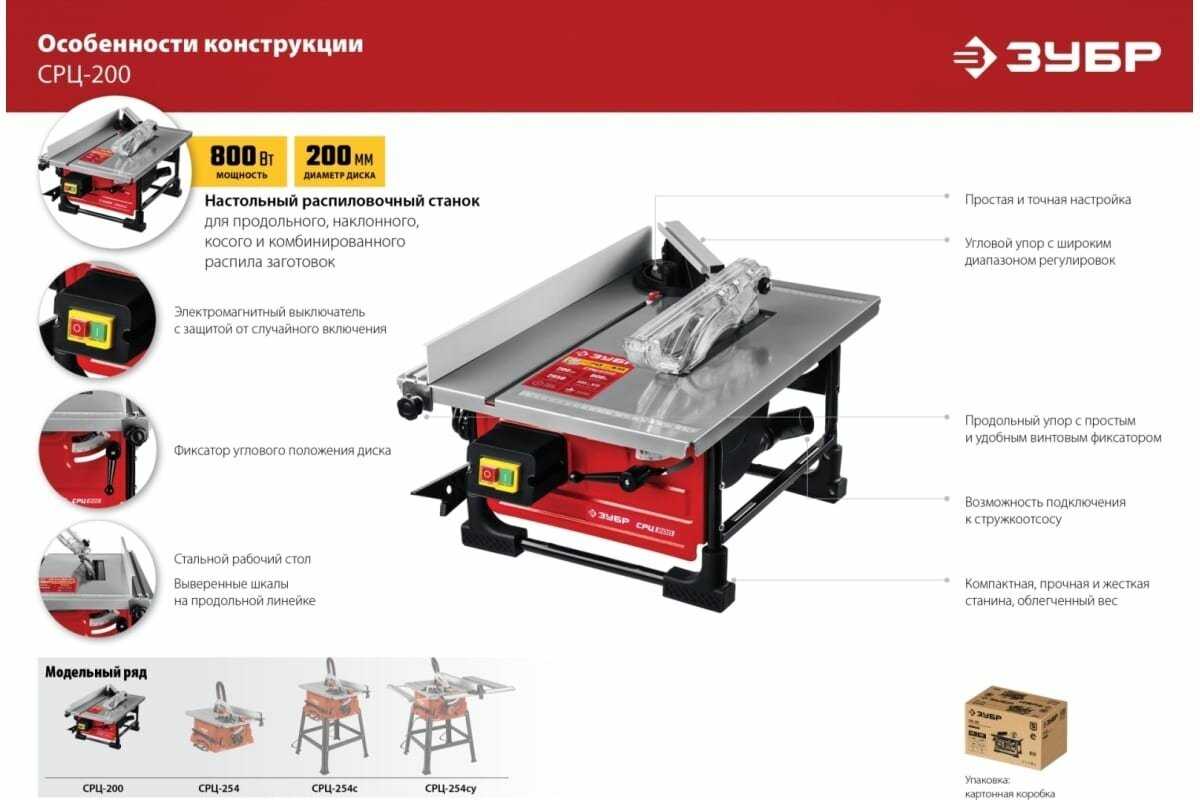 Настольный распиловочный станок ЗУБР d 200 мм, 800 Вт (СРЦ-200) фотография 10