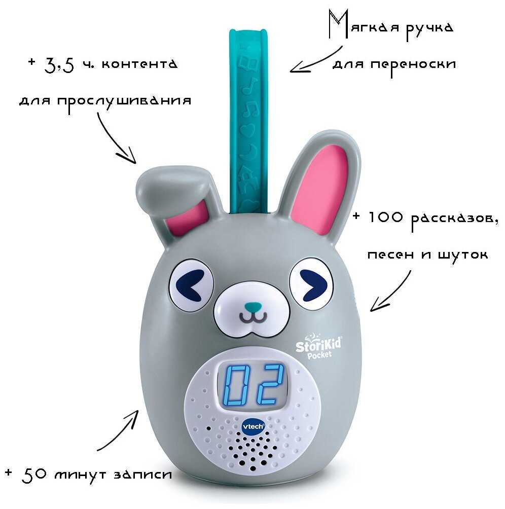 Интерактивный, портативный рассказчик зайчик StoriKid от Vtech, 80-613761 фотография 1