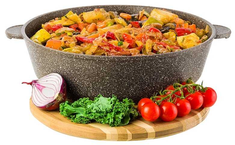 Сковорода-жаровня Elan gallery Гармония вкуса 120549/120328/120223, с крышкой, 32 см фотография 18