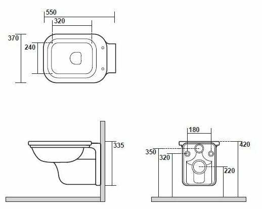 Чаша унитаза подвесная KERASAN Waldorf 4115 с горизонтальным выпуском фотография 1