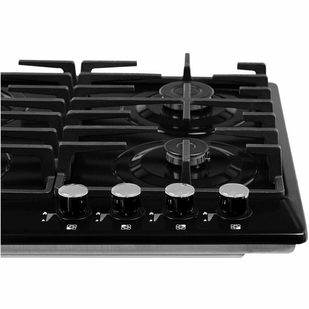 Газовая варочная поверхность NORDFROST HS 6043 B (чугун решетки, газ-контроль) фотография 10