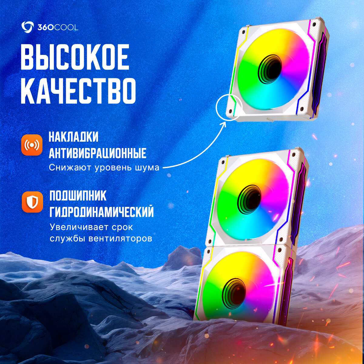 Кулеры для компьютера с подсветкой для корпуса ПК, комплект из 3 вентиляторов, магнитное подключение, 4Pin PWM + 3Pin ARGB, 125х125х25мм, белые фотография 4