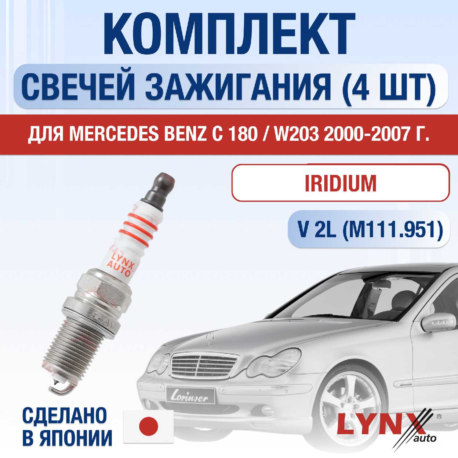 Свечи зажигания Mercedes Benz C 180 (M111.951)