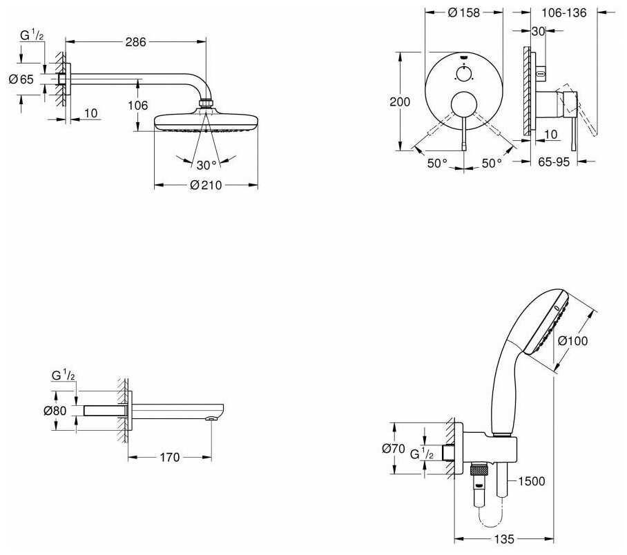 Душевой комплект Grohe Essence 119699 хром фотография 1