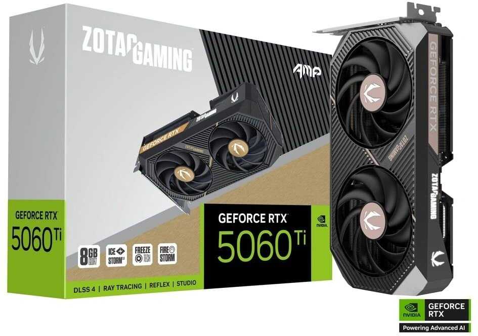 Видеокарта Zotac GeForce RTX 5060 AMP [8GB, GDDR7, 128-bit, 3xDP, HDMI, 2FAN] фотография 6