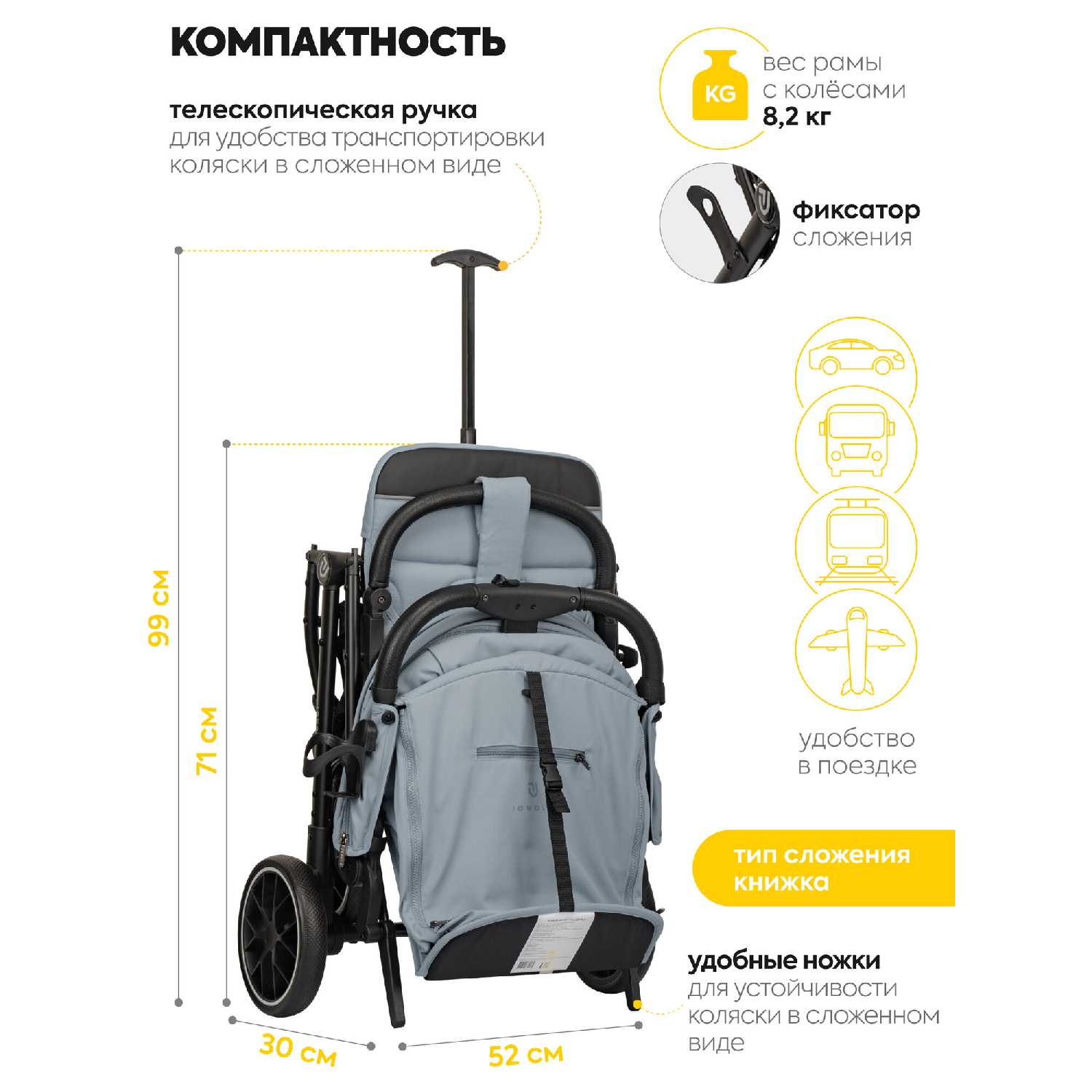 Коляска прогулочная детская Jovola Specter (IN260) фотография 30
