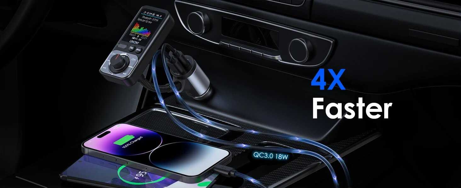 FM-трансмиттер автомобильный с 2USB-портами и поддержкой Bluetooth 5,0 (BT99) фотография 10