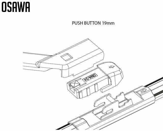 Бескаркасные стеклоочистителя Osawa для Fiat Ducato III (Push Button 19 мм) фотография 2