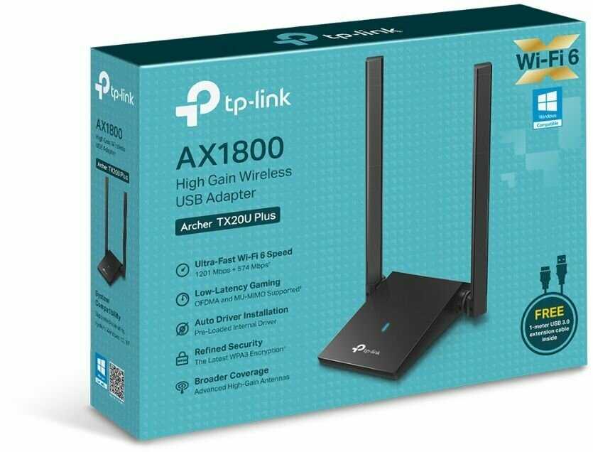 Сетевой адаптер WiFi TP-LINK Archer TX20U Plus USB 3.0 фотография 3