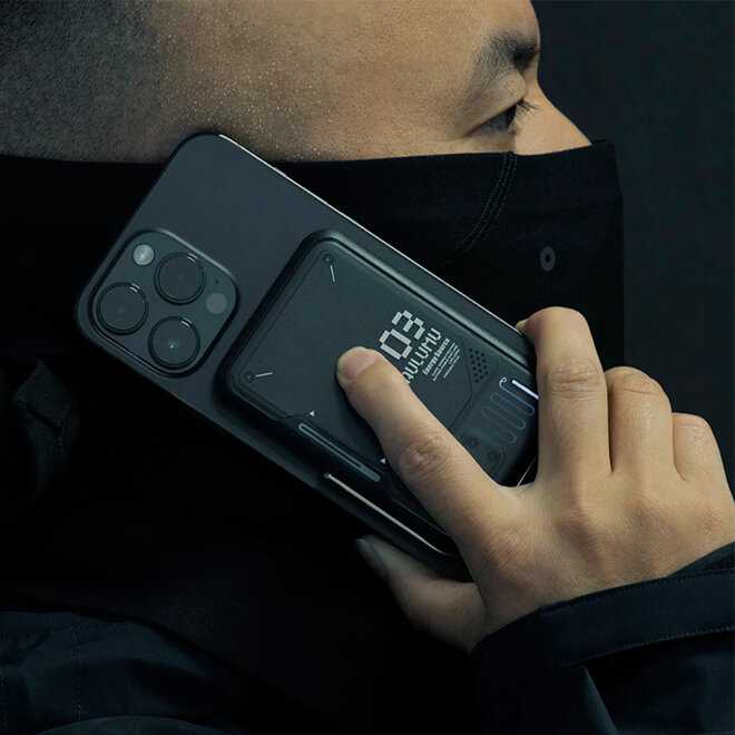 Внешний магнитный аккумулятор с подставкой Aulumu M03 MagSafe Battery Pack (3500 мАч) фотография 11