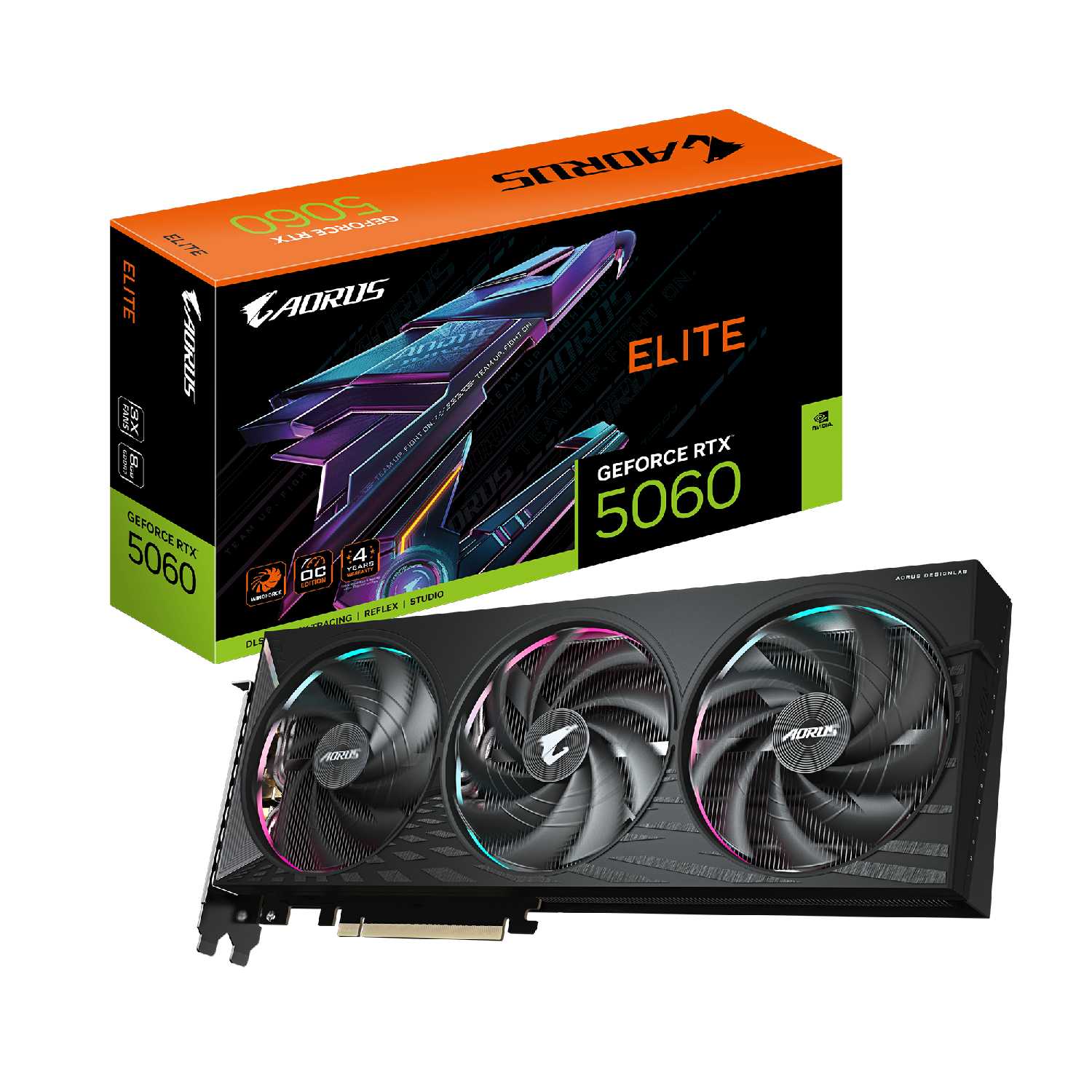 Видеокарта GIGABYTE AORUS GeForce RTX 5060 ELITE 8G [GV-N5060AORUS E-8GD] фотография 8