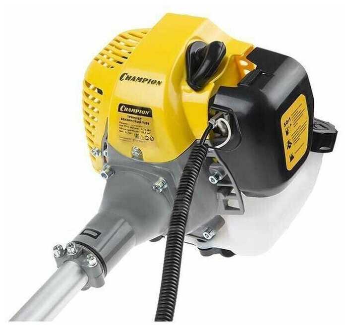 Садовый бензиновый триммер (бензокоса) CHAMPION T256, разъёмная штанга, леска/нож + масло, свеча, смазка и леска фотография 6