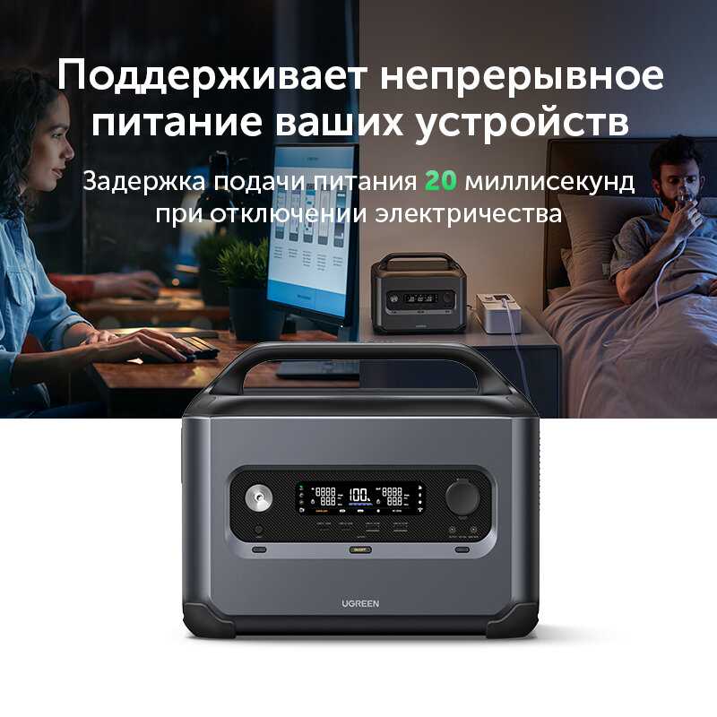 Электростанция портативная UGREEN PowerRoam Portable Power Station 1024Wh/1200W (15054) фотография 7