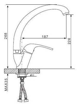 Смеситель для кухни (мойки) Gappo Hanm G4135, рычажный фотография 1
