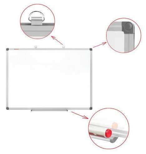 Доска магнитно-маркерная (60х90см), алюминиевая рамка, BRAUBERG Extra, 237554 фотография 1