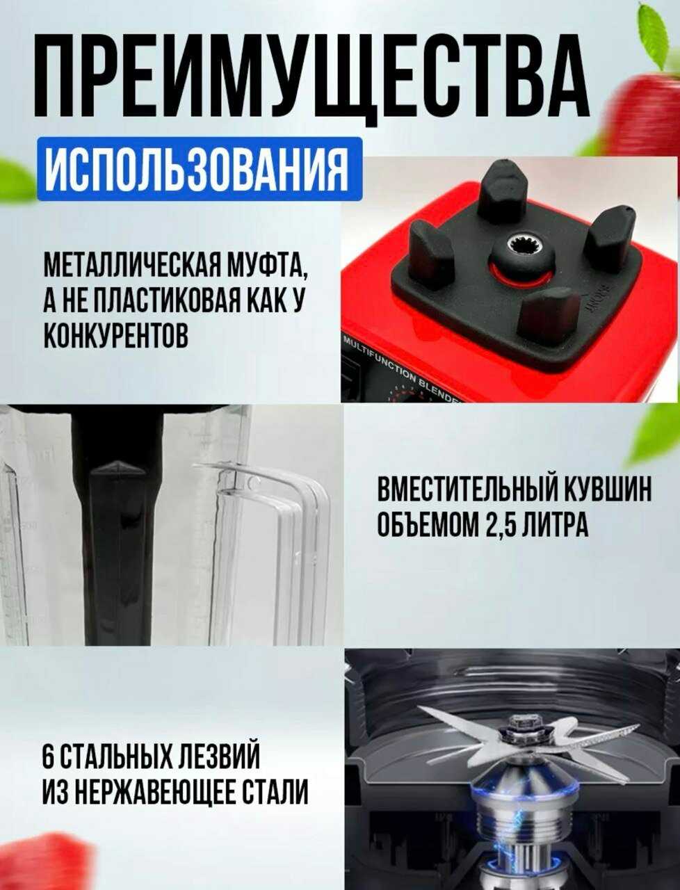 Стационарный блендер Профессиональный (2 в 1) фотография 1