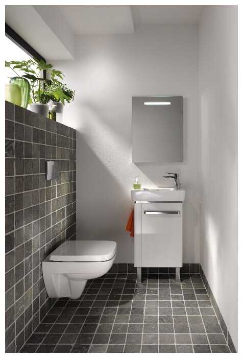 Чаша унитаза подвесная GEBERIT Renova Compact Square 206145000 с горизонтальным выпуском фотография 15