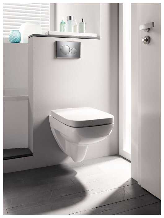 Чаша унитаза подвесная GEBERIT Renova Compact Square 206145000 с горизонтальным выпуском фотография 16