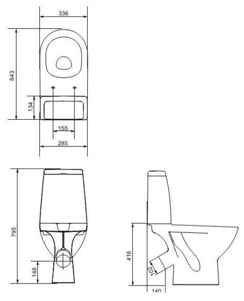 Унитаз с бачком напольный Cersanit Granta KO-GRA031-3/6-DL-n-w с косым выпуском фотография 2