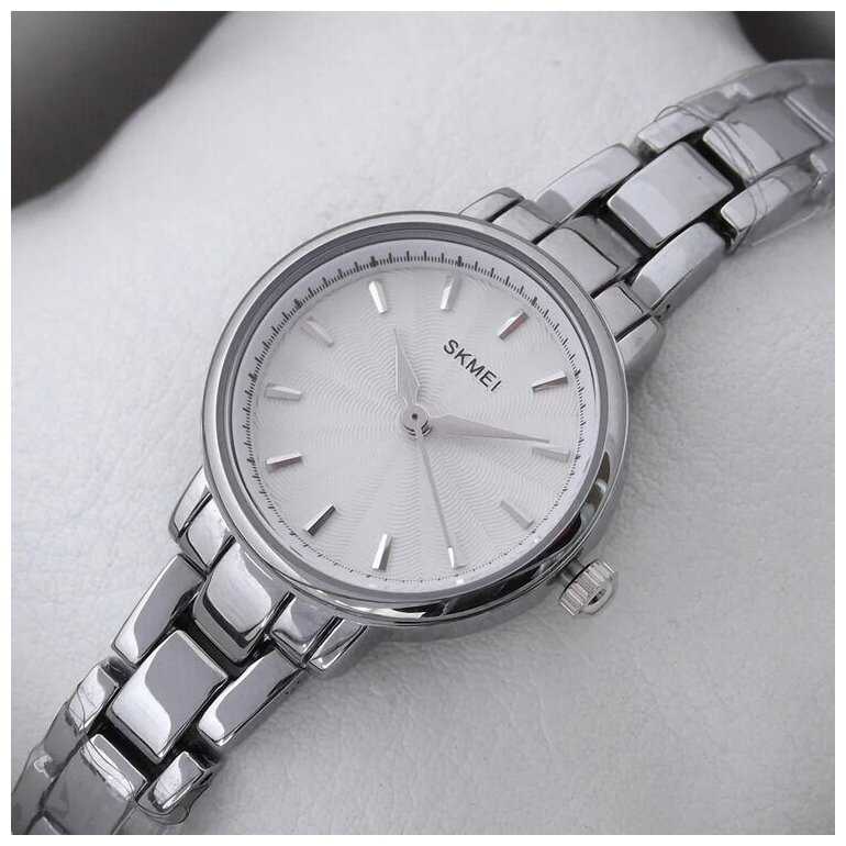 Часы наручные женские, кварцевые, серебристый, металлический браслет Skmei 1410silver фотография 6