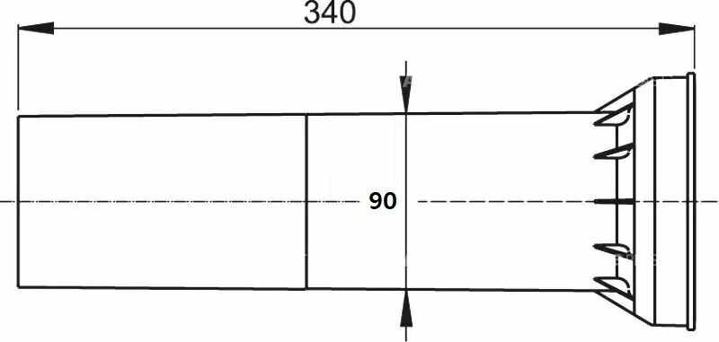 Соединительный патрубок для инсталляции AYVA Соединительный патрубок для инсталляции с уплотнением Ф90 x 300 мм (1103740014) фотография 2