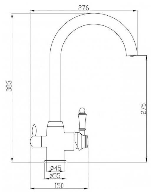 Смеситель для кухни (мойки) STEEL HAMMER SH 723 BRONZE, рычажный фотография 5