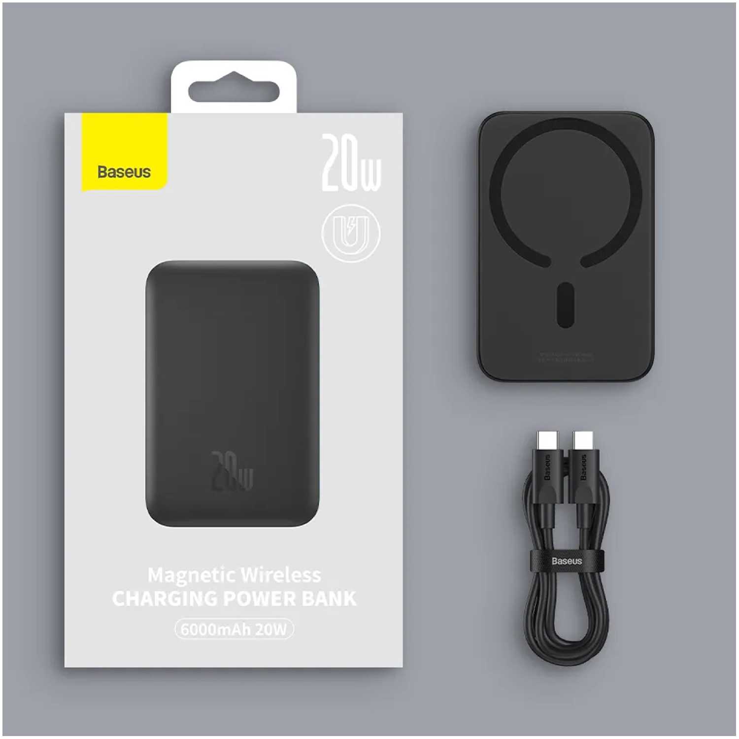 Внешний аккумулятор Baseus Magnetic Wireless 20W (QC3.0/PD) фотография 11
