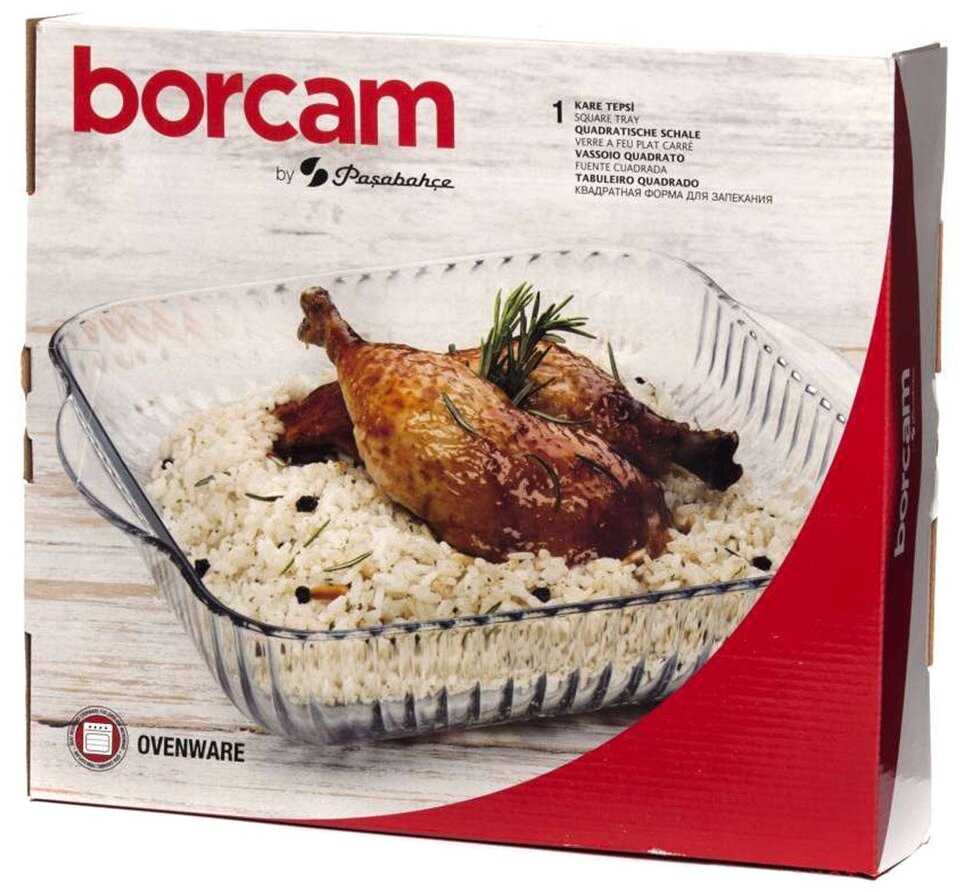 Форма для запекания Borcam 59394, 3,2 л 28х28 см, закаленное стекло фотография 1