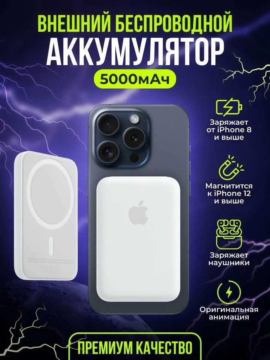 Внешний аккумулятор Magsafe повербанк Беспроводная зарядка