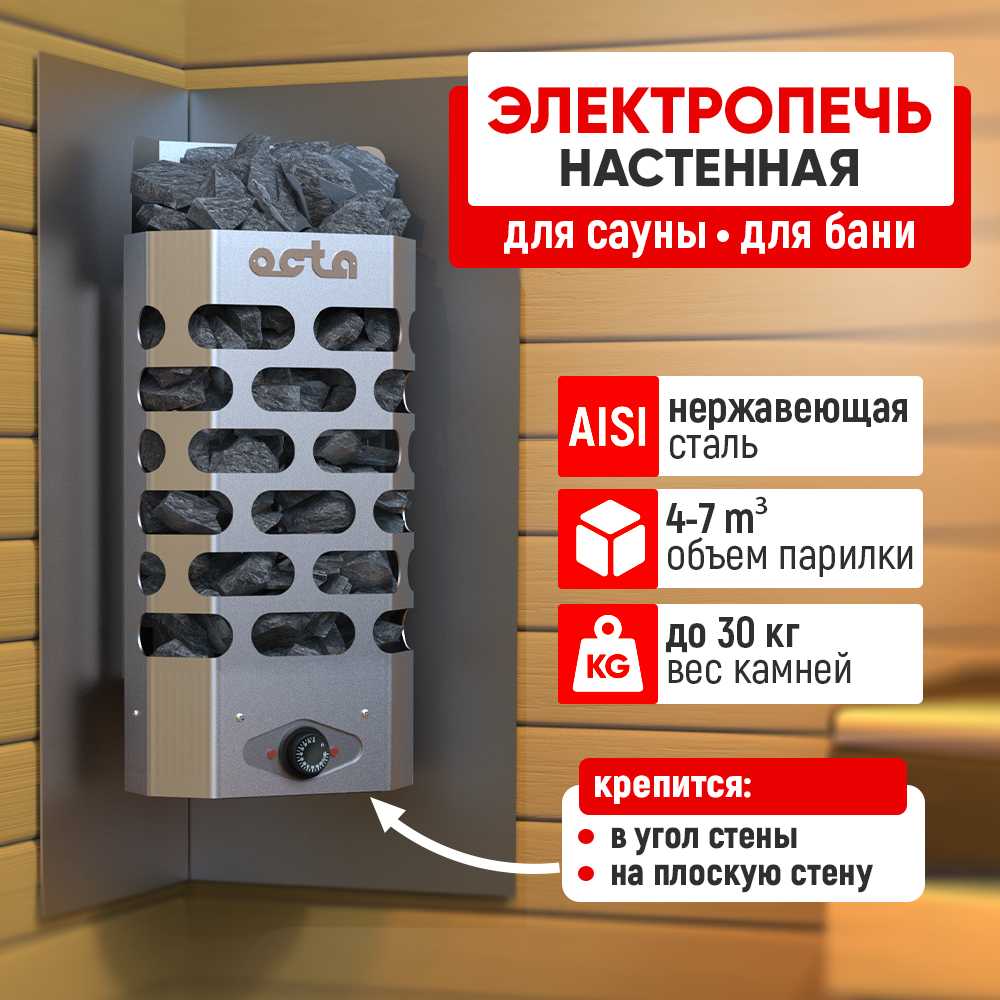Печь электрическая стэн Octa Wall (4 кВт)