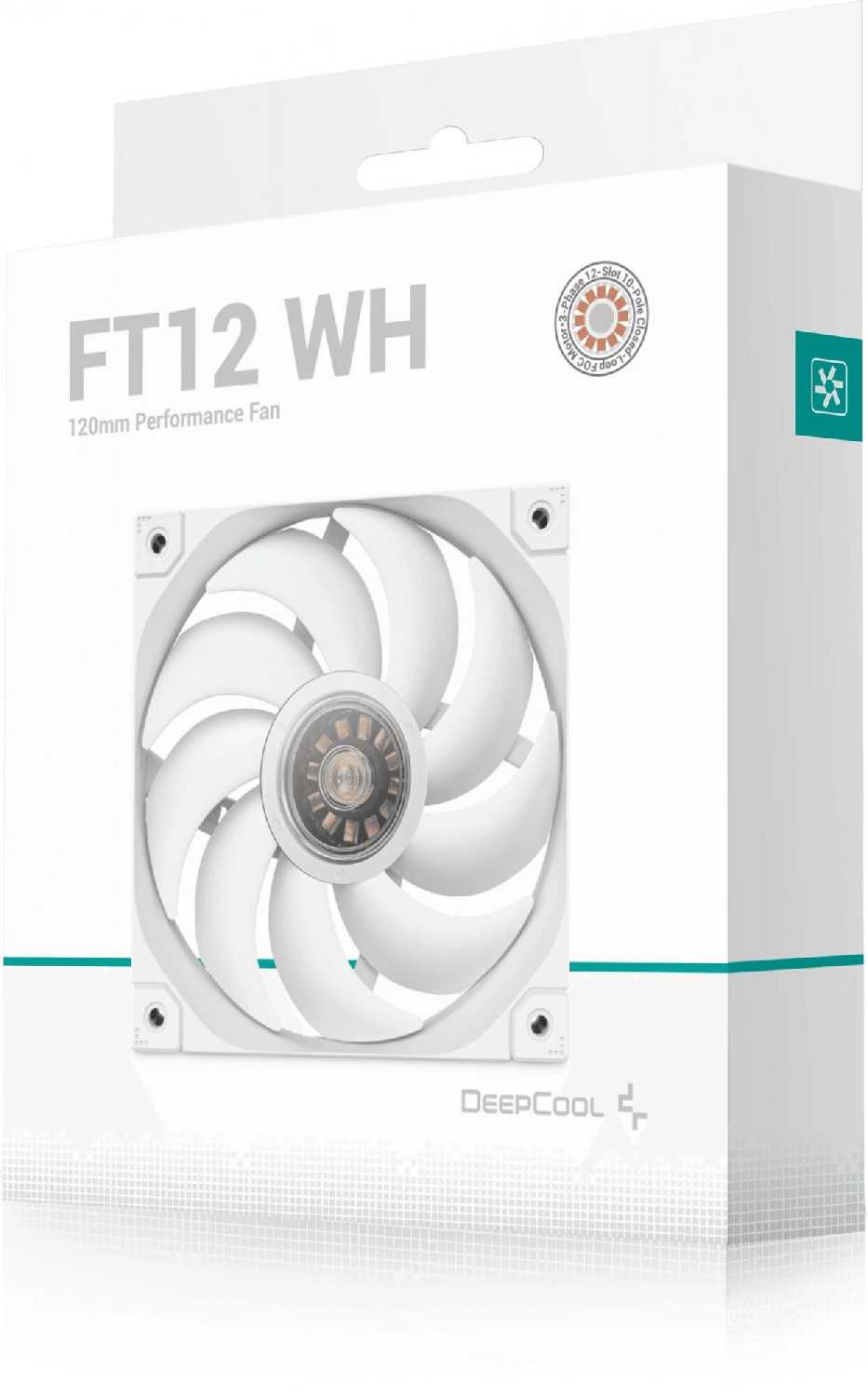 Вентилятор DEEPCOOL FT12 [120x120x25mm, PWM, White LED, 500-2150об/мин] фотография 7