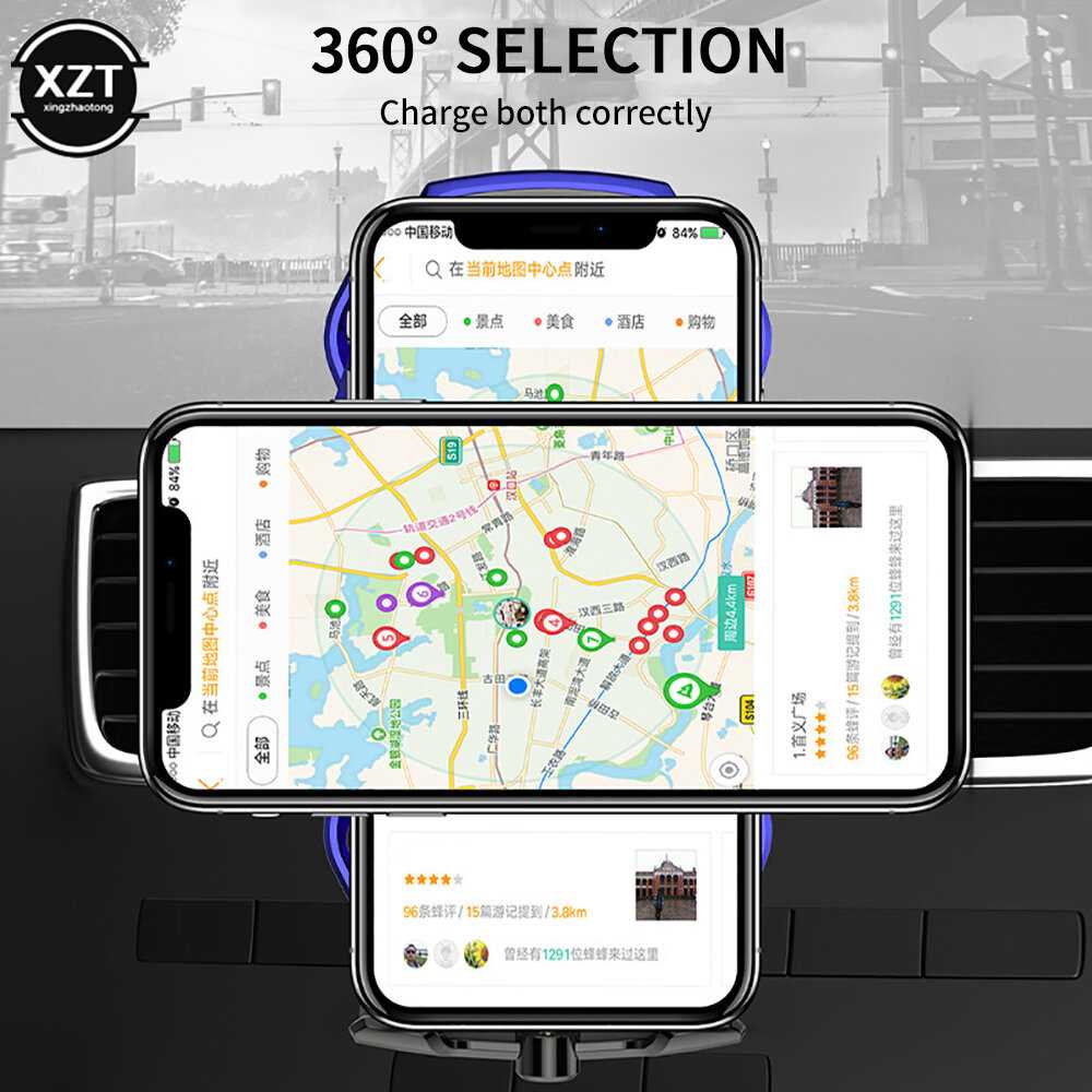 Держатель для телефона автомобильный Не указан держатель для телефона автомобильный [A5, с беспроводной зарядкой] фотография 6