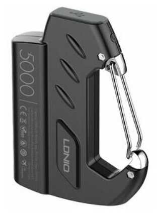 Внешний аккумулятор - брелок LDNIO PR522 5000mAh Portable Power Bank - Keychain, черный фотография 6