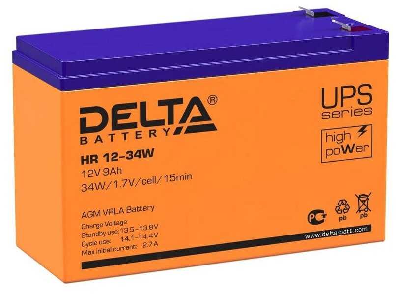Аккумулятор UPS Delta HR 12-34 W (12В 9А.ч)