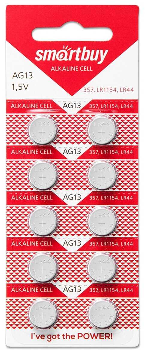 Батарейка AG13 (LR44 , 1154, 357) 1.5V SmartBuy Blister, 1 шт. фотография 1