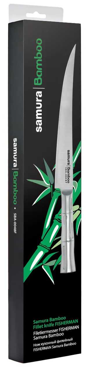 Кухонный нож Samura Bamboo SBA-0048F филейный, длина лезвия 22,4см фотография 5