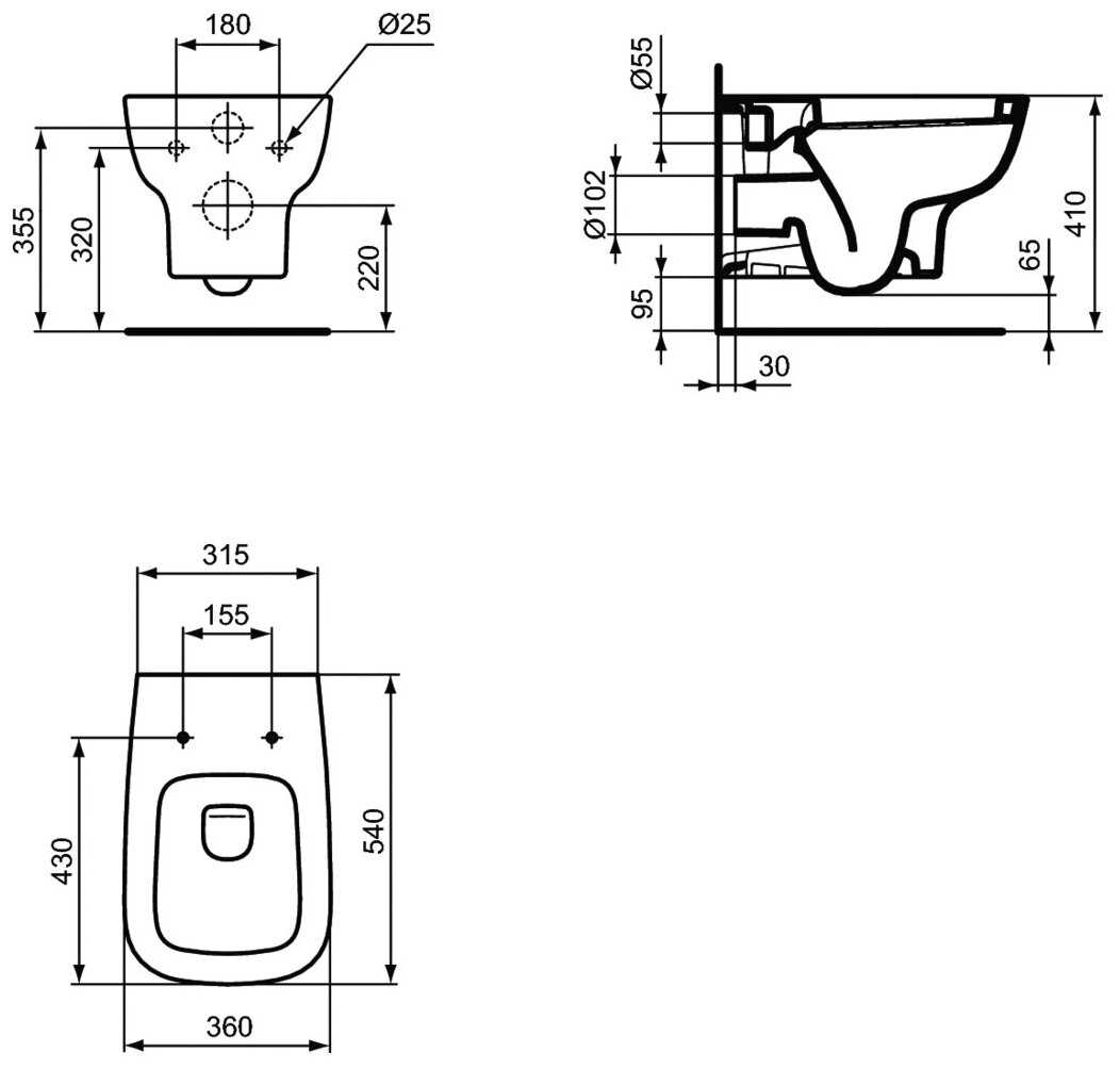 Чаша унитаза подвесная Ideal STANDARD Esedra T281401 с горизонтальным выпуском фотография 1