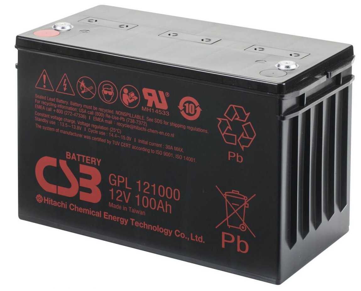 Аккумуляторная батарея CSB GPL 121000 (12В 100 А·ч) фотография 3