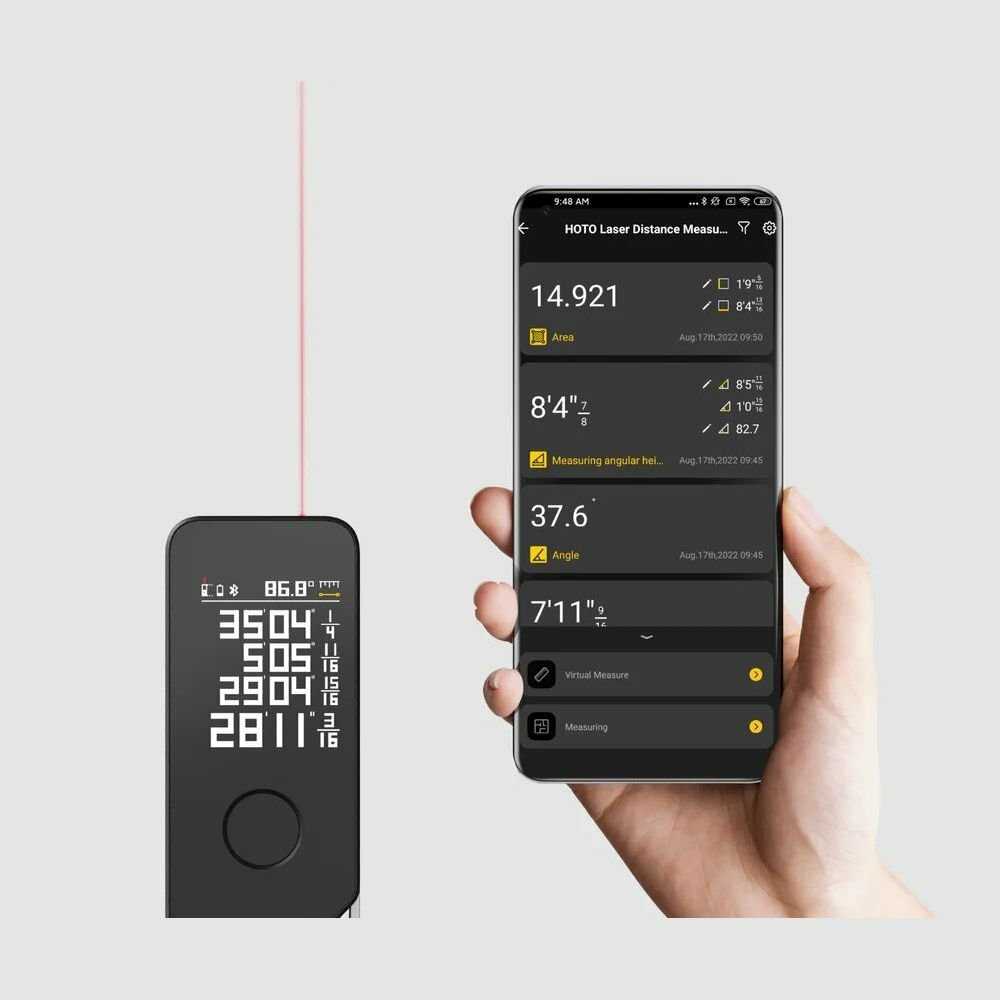 Умный лазерный дальномер HOTO Smart Laser Measure Pro (HTE0025GL) фотография 5