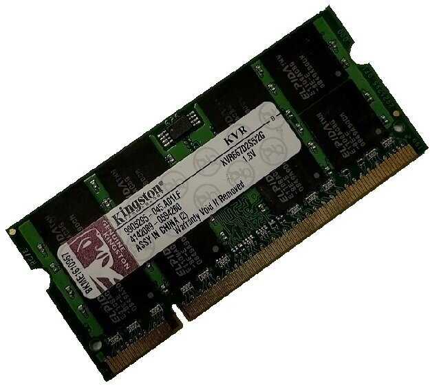 Оперативная память Kingston 2 ГБ DDR2 SODIMM (KVR667D2S5/2G) фотография 2