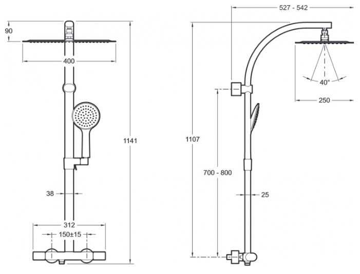 Душевая стойка Jacob Delafon TALAN E20642-CP, хром фотография 1