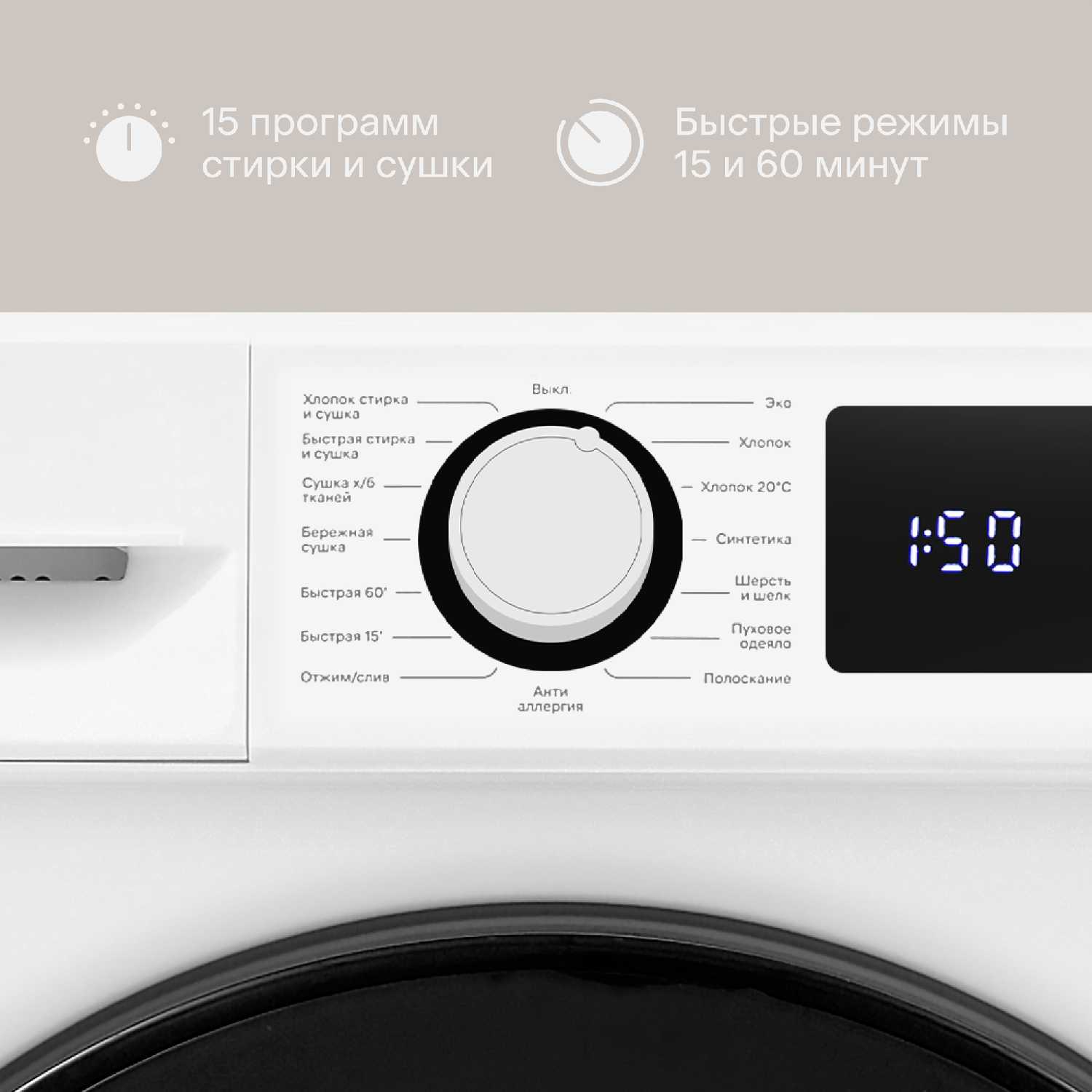 Стиральная машина с сушкой Tuvio DFF76MW21 фотография 5