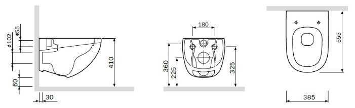 Чаша унитаза подвесная AM.PM Sensation C301700WH с горизонтальным выпуском фотография 4